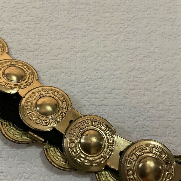 Vintage Gold Metal/Tin Medallions Belt 42”Greek Style Not stretchy Costume Craft - Picture 4 of 12